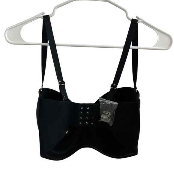 Third Love Size 34G Black Padded Wired Removable Straps Silicone Stripe Bra NWT - Picture 2 of 8